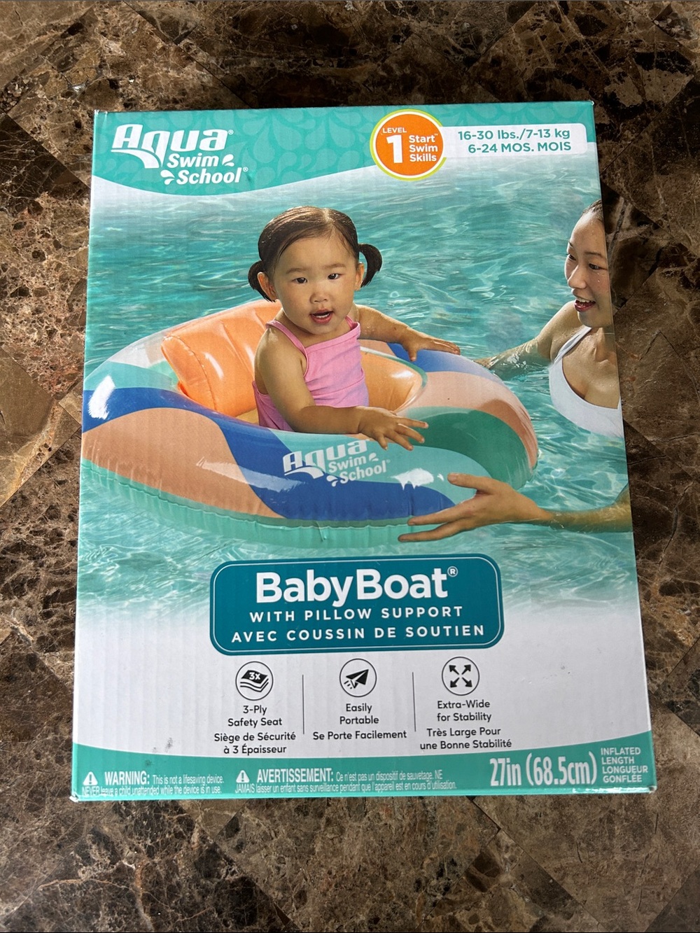 NWT 🆕 Aqua Swim School BabyBoat Floater & Pillow Support 16-30 lbs / 6-24 months